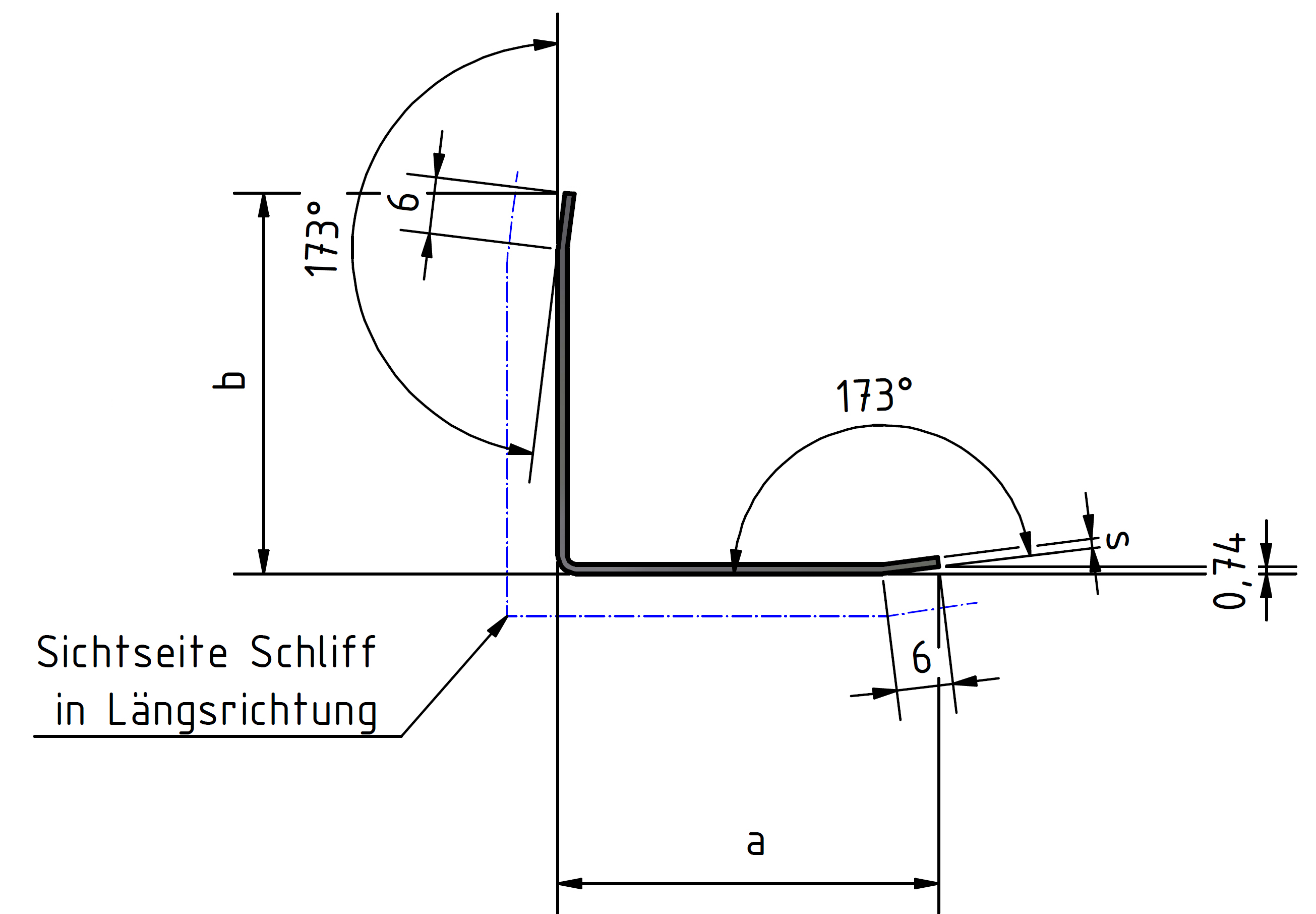 Edelstahl Kantenschutz Eckwinkel Eckschiene 2000mm 25x25mm 3-fach gekantet V2A